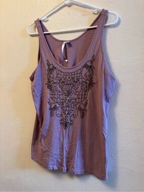 EUC- LC Lauren Conrad Lavender Embellished Sequin Tank Top, Size XL